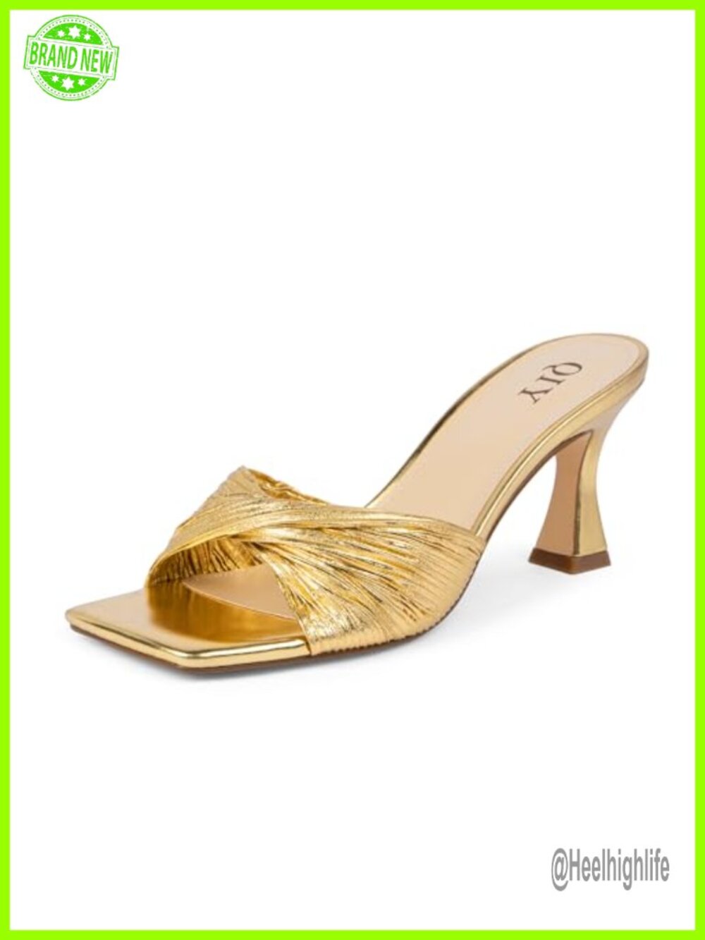 Satin Square Toe Kitten Heel Mule Sandals with Twisted Knot